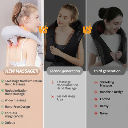 Masajeador de cuello inalámbrico para relajación de hombros