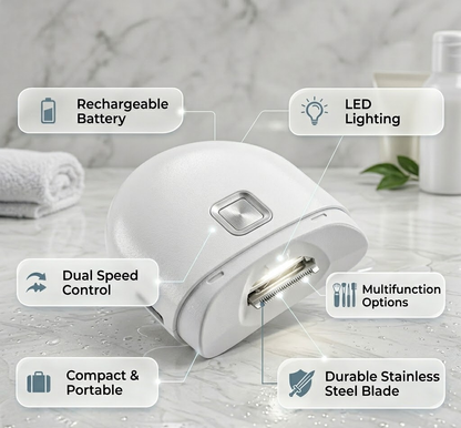 Negleklipper Elektrisk Genopladelig LED Negletrimmer
