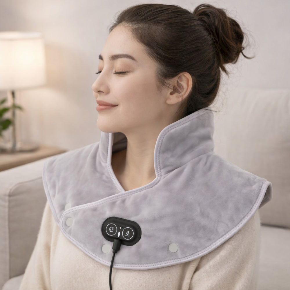 Elektrisk nakkebeskytter med varme til skuldermassage