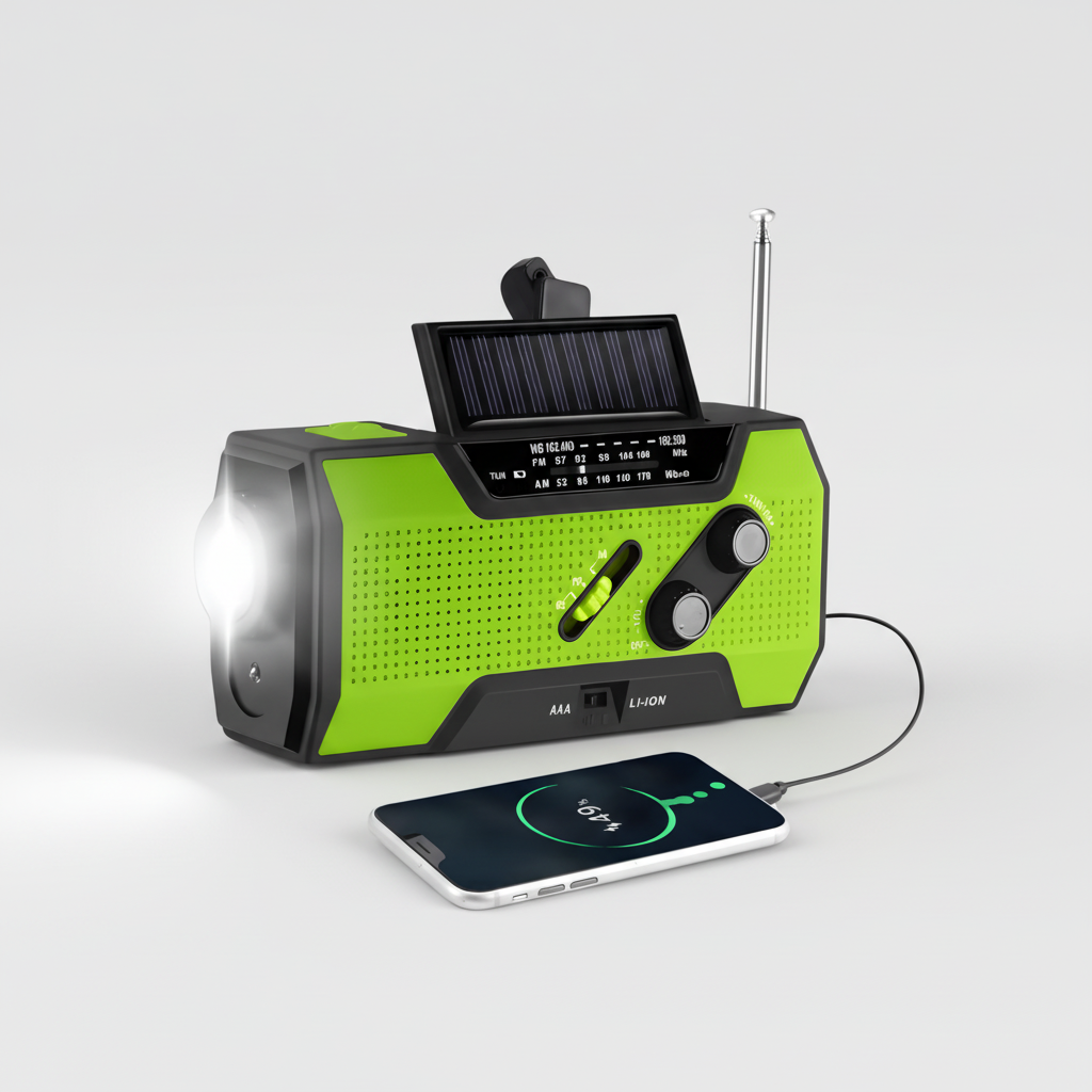 Radio di emergenza Radio meteorologica portatile caricatore solare a manovella manuale