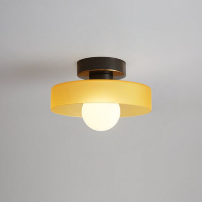 Lampada da soffitto Bauhaus francese | Lampada minimalista in ottone e vetro