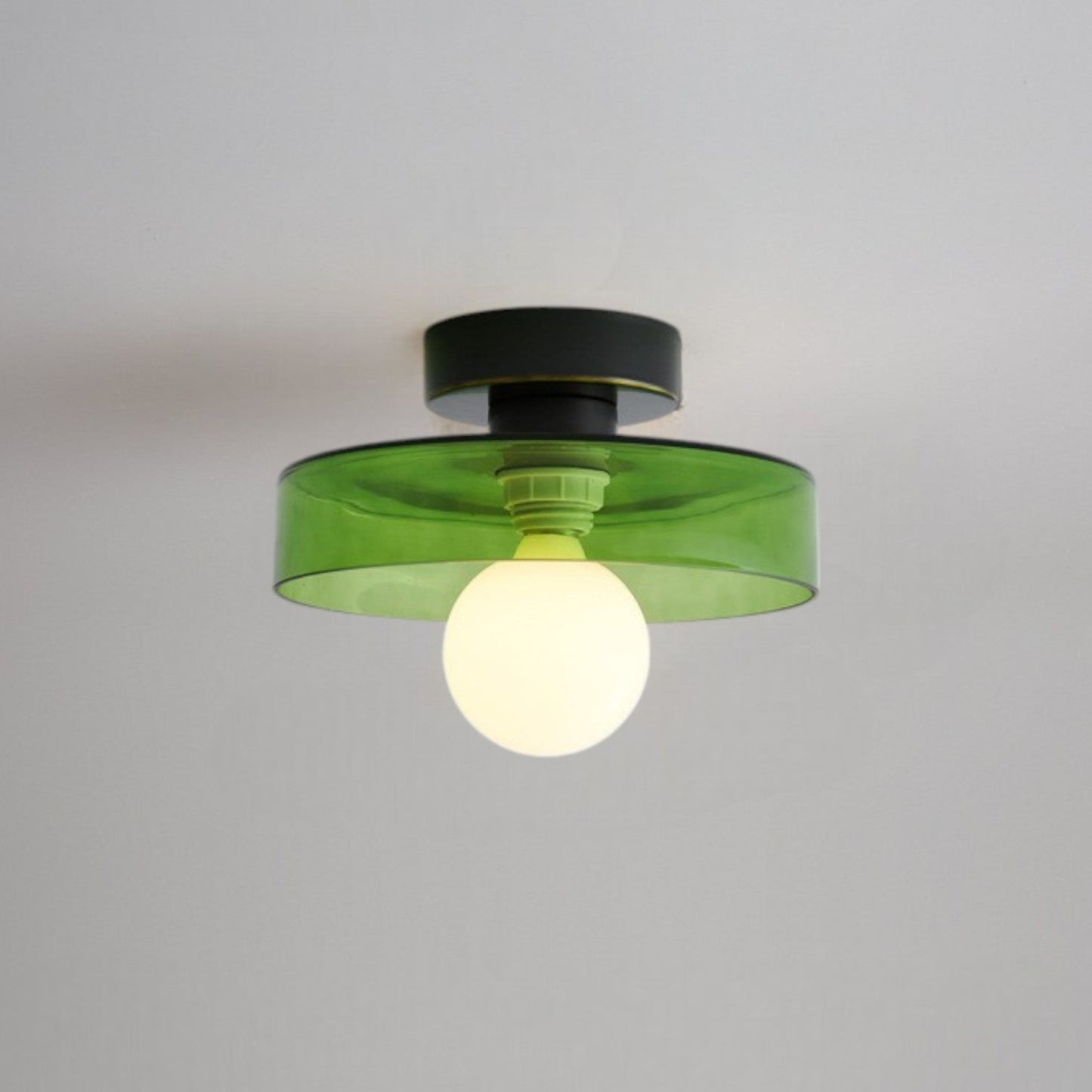 Lampada da soffitto Bauhaus francese | Lampada minimalista in ottone e vetro