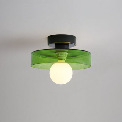 Lampada da soffitto Bauhaus francese | Lampada minimalista in ottone e vetro