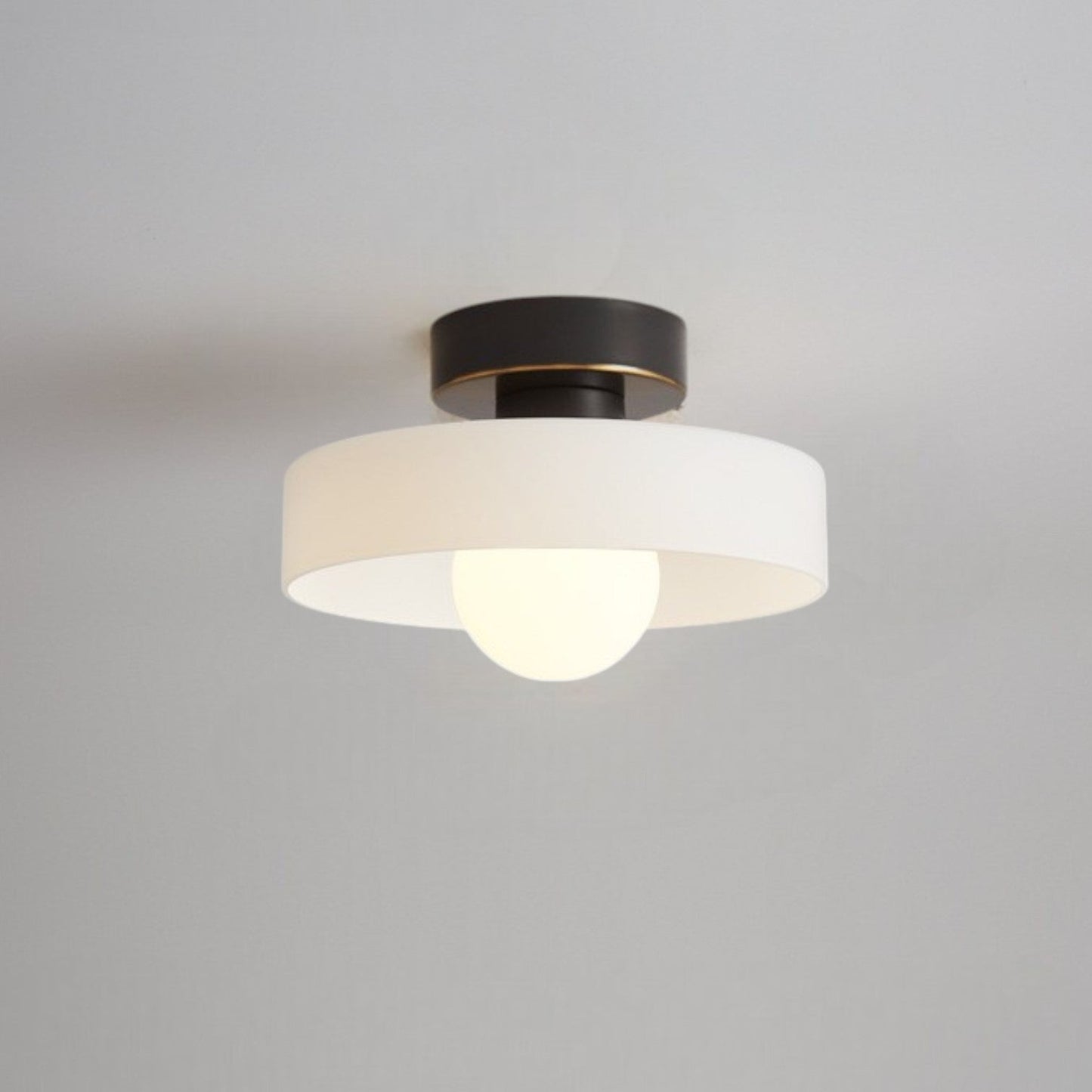 Lampada da soffitto Bauhaus francese | Lampada minimalista in ottone e vetro