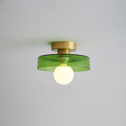 Lampada da soffitto Bauhaus francese | Lampada minimalista in ottone e vetro