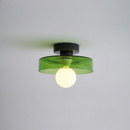 Lampada da soffitto Bauhaus francese | Lampada minimalista in ottone e vetro