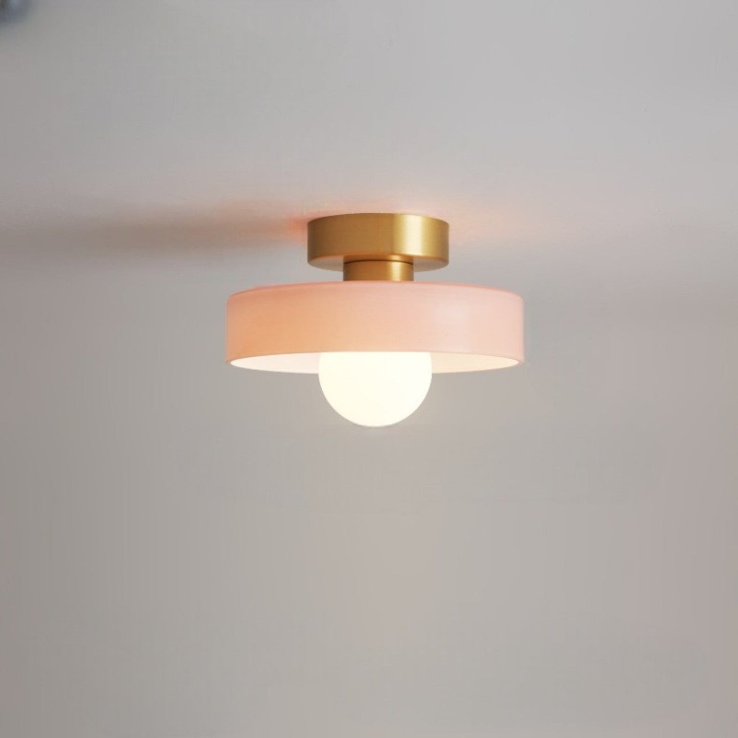 Lampada da soffitto Bauhaus francese | Lampada minimalista in ottone e vetro