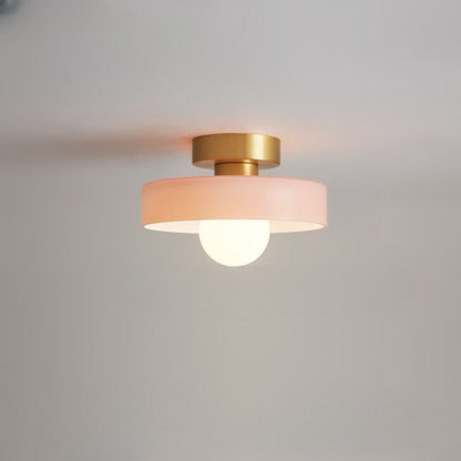Lampada da soffitto Bauhaus francese | Lampada minimalista in ottone e vetro
