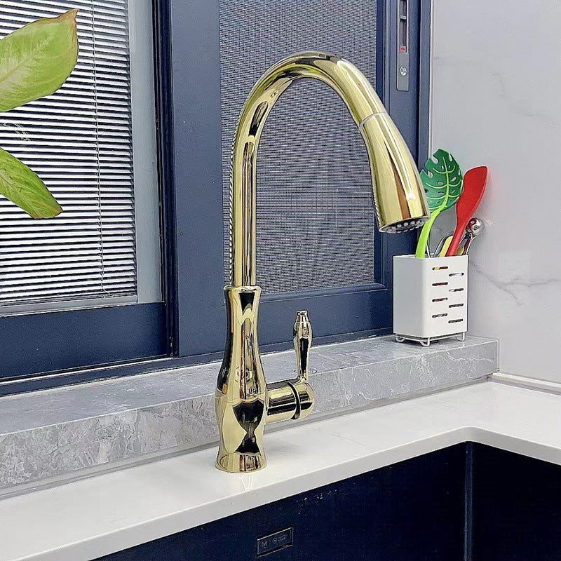 Torneira de Cozinha com Bica Extensível em Metal para Lavatório