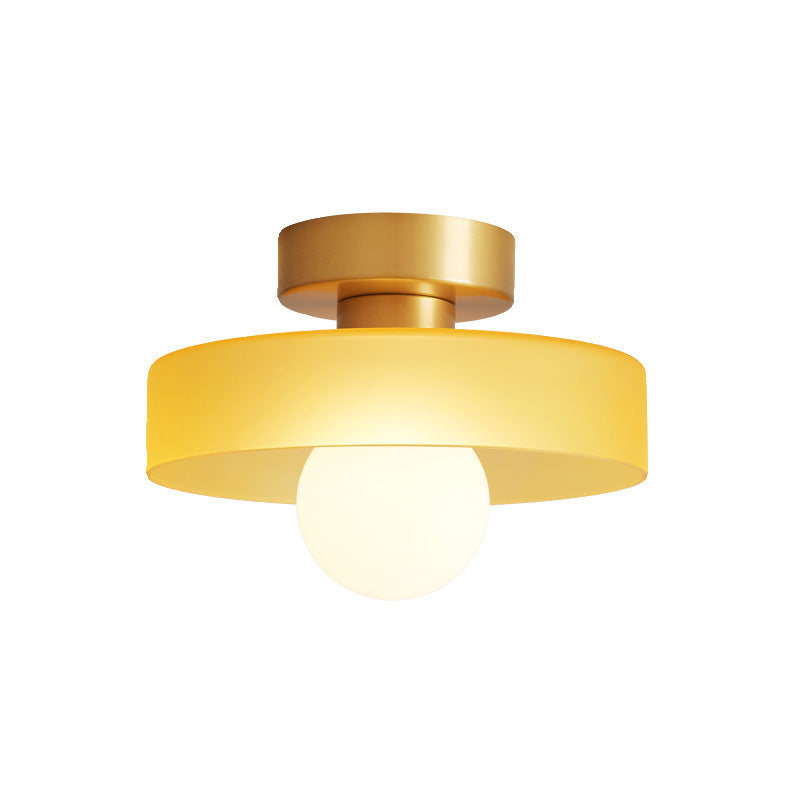 Lampada da soffitto Bauhaus francese | Lampada minimalista in ottone e vetro