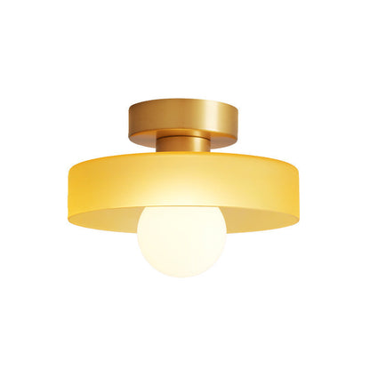 Lampada da soffitto Bauhaus francese | Lampada minimalista in ottone e vetro