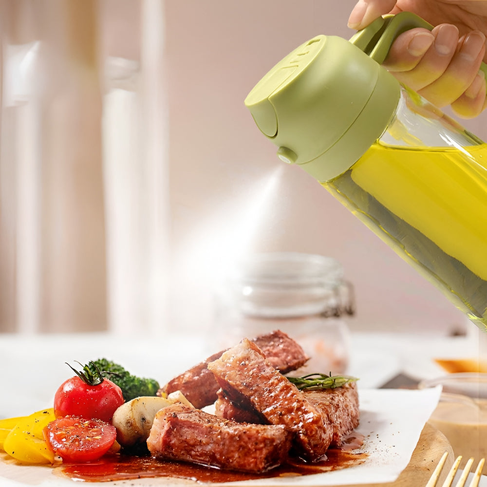 Spruzzatore per olio in vetro Dispenser di olio da cucina ricaricabile a spruzzo