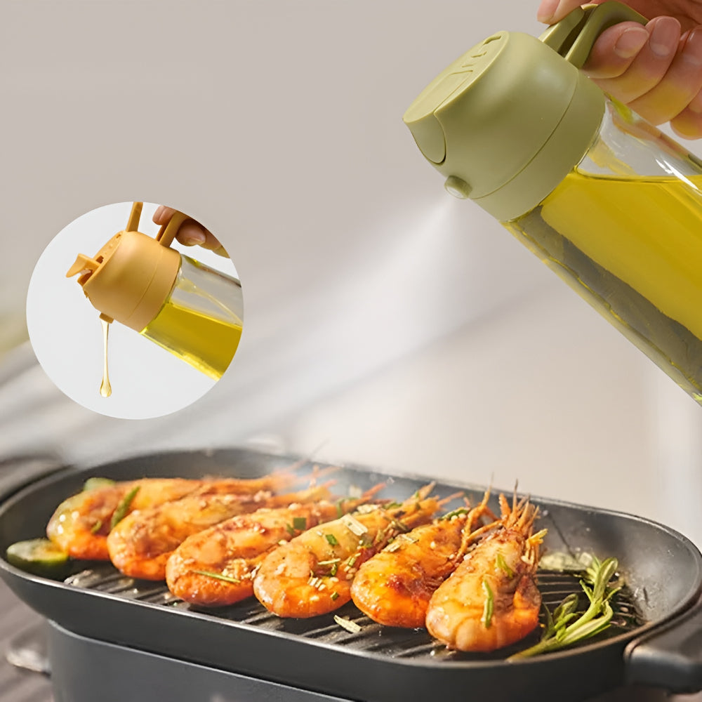 Spruzzatore per olio in vetro Dispenser di olio da cucina ricaricabile a spruzzo