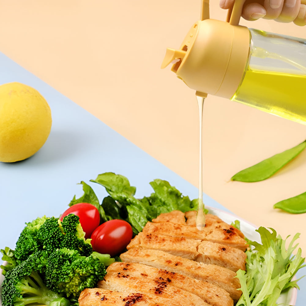 Spruzzatore per olio in vetro Dispenser di olio da cucina ricaricabile a spruzzo