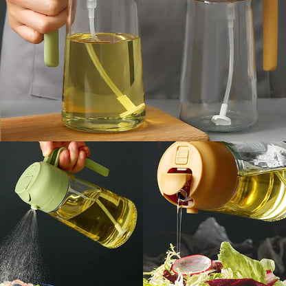 Spruzzatore per olio in vetro Dispenser di olio da cucina ricaricabile a spruzzo