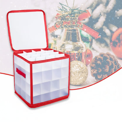 Scatola porta decorazioni trasparente in plastica per Natale