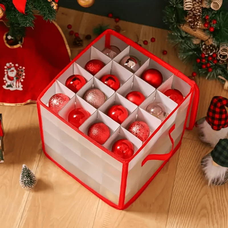 Scatola porta decorazioni trasparente in plastica per Natale