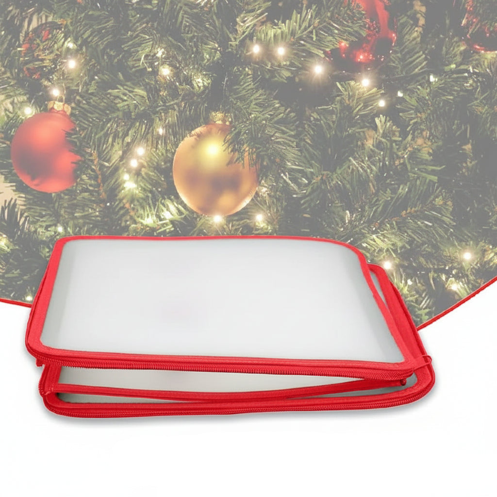 Scatola porta decorazioni trasparente in plastica per Natale