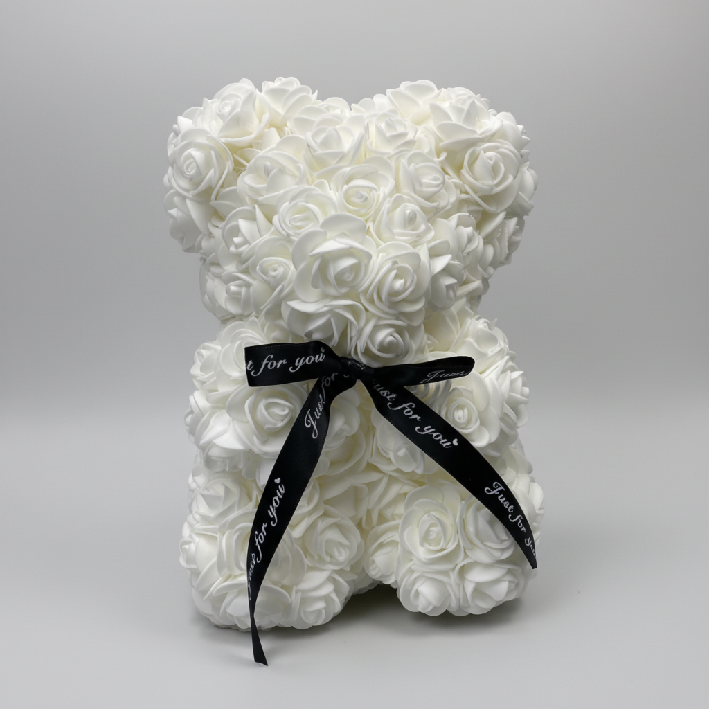 Oso de Rosas Regalo para el Día de la Madre Decoración de Osito con Flores Artificiales