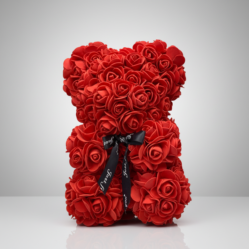 Oso de Rosas Regalo para el Día de la Madre Decoración de Osito con Flores Artificiales