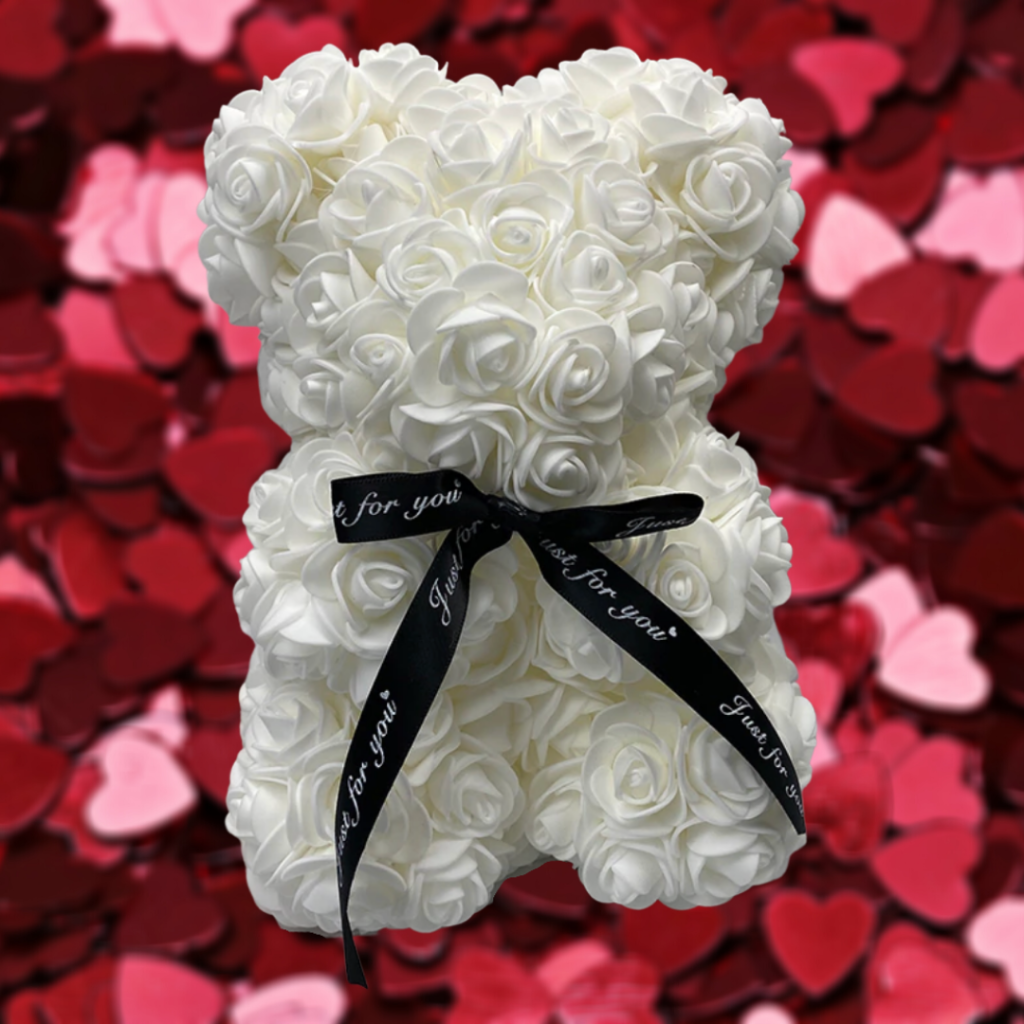 Oso de Rosas Regalo para el Día de la Madre Decoración de Osito con Flores Artificiales