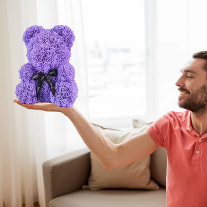 Oso de Rosas Regalo para el Día de la Madre Decoración de Osito con Flores Artificiales