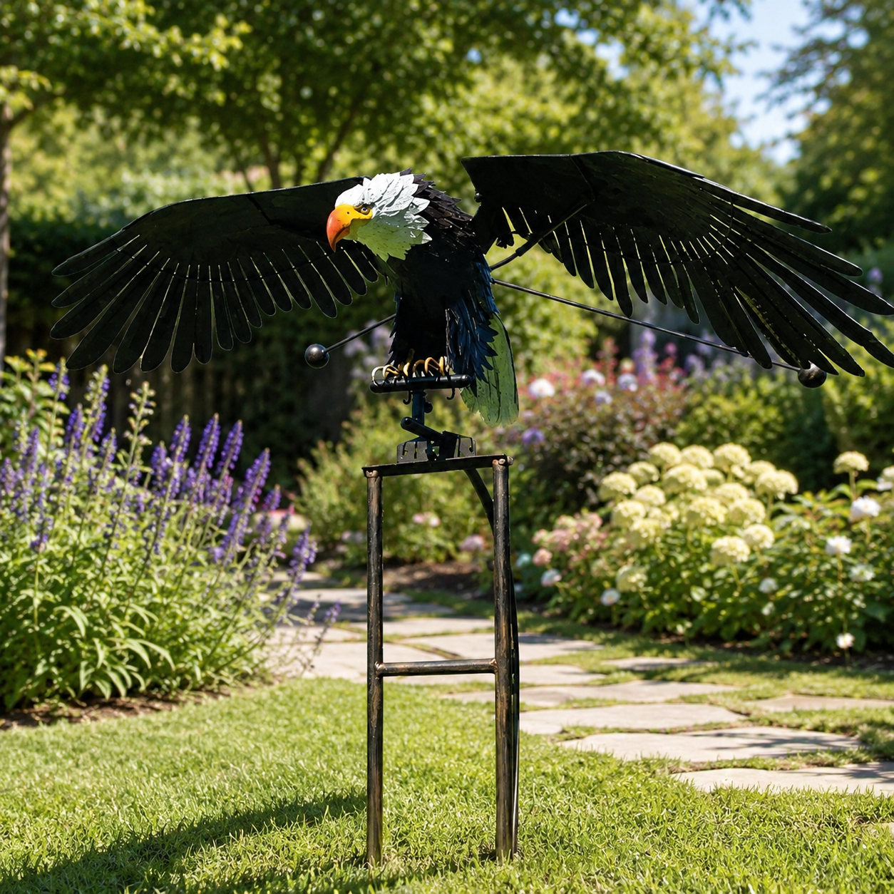Outdoor Garden Bird Decoration Flapping Wings Design