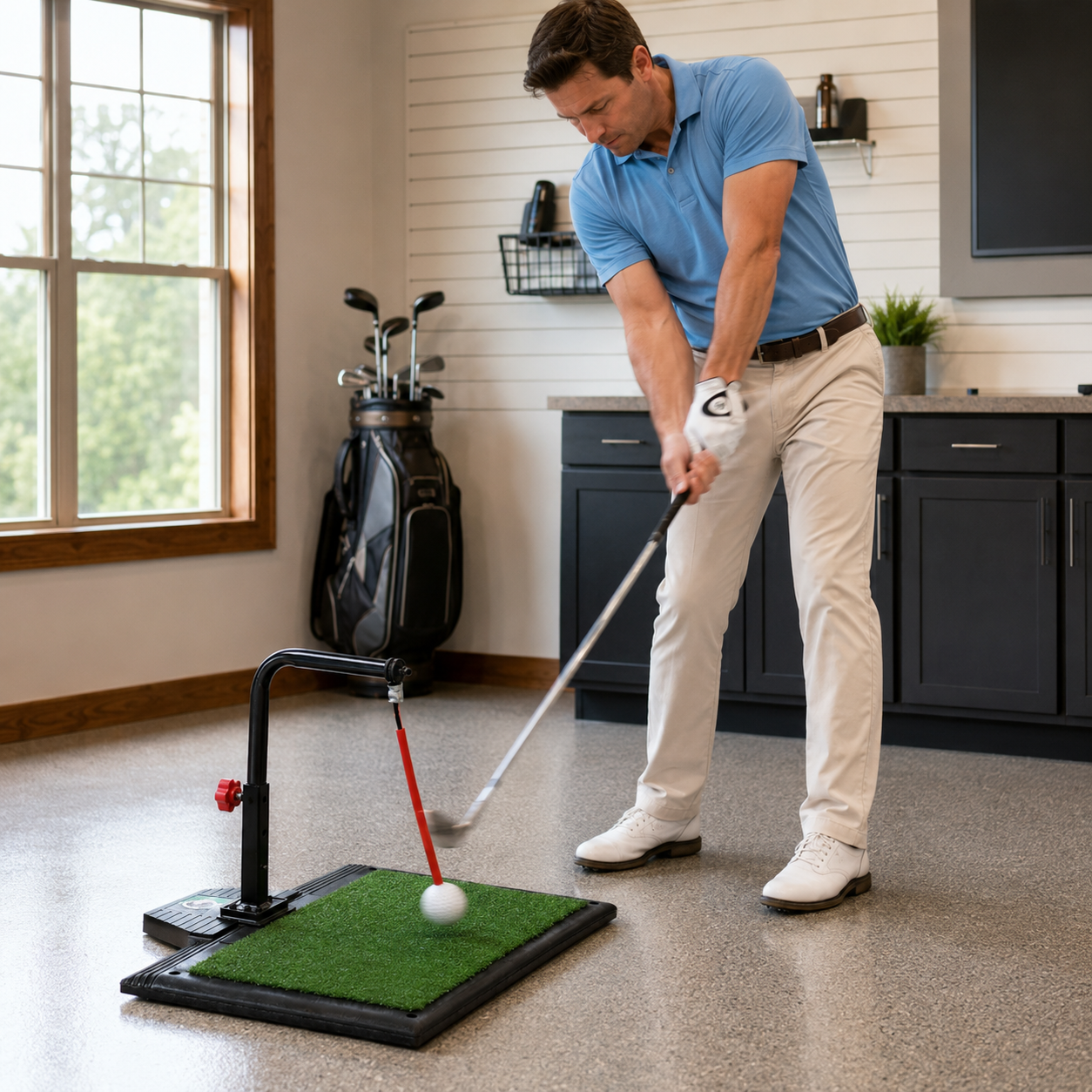Ausilio portatile e pieghevole per allenare il colpo nel golf all’aperto