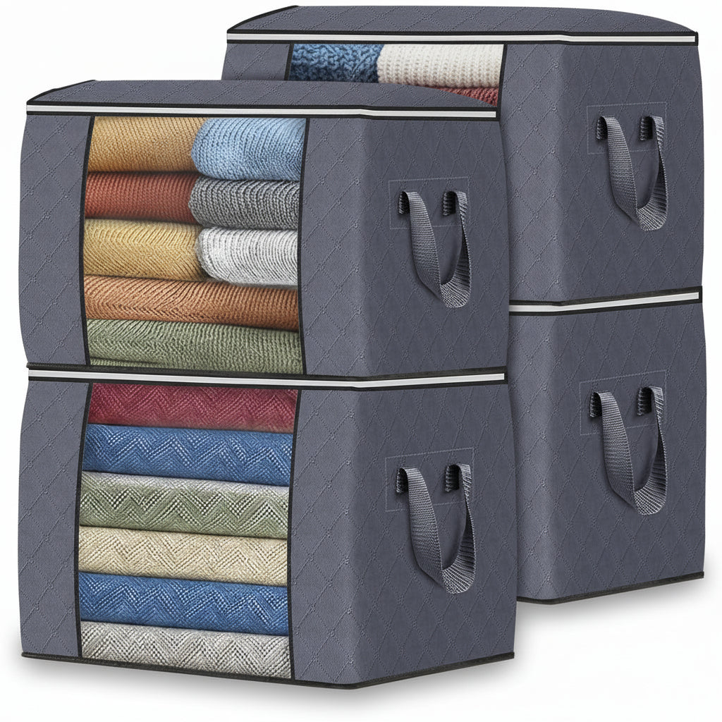 Bolsas de almacenamiento Organizador de tela Plegable Contenedores grandes para ropa