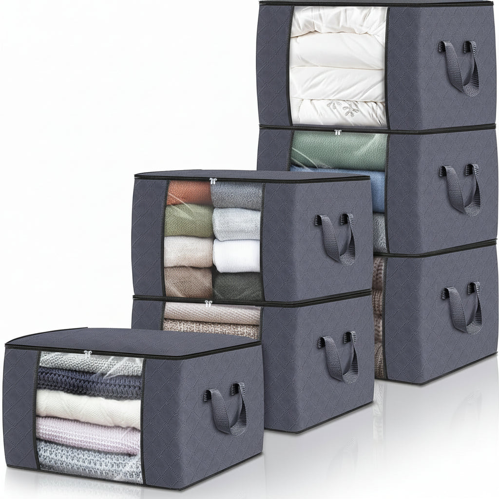 Bolsas de almacenamiento Organizador de tela Plegable Contenedores grandes para ropa