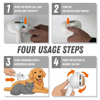 Cepillo para el cuidado de mascotas con autolimpieza, masaje de silicona y peine pulverizador
