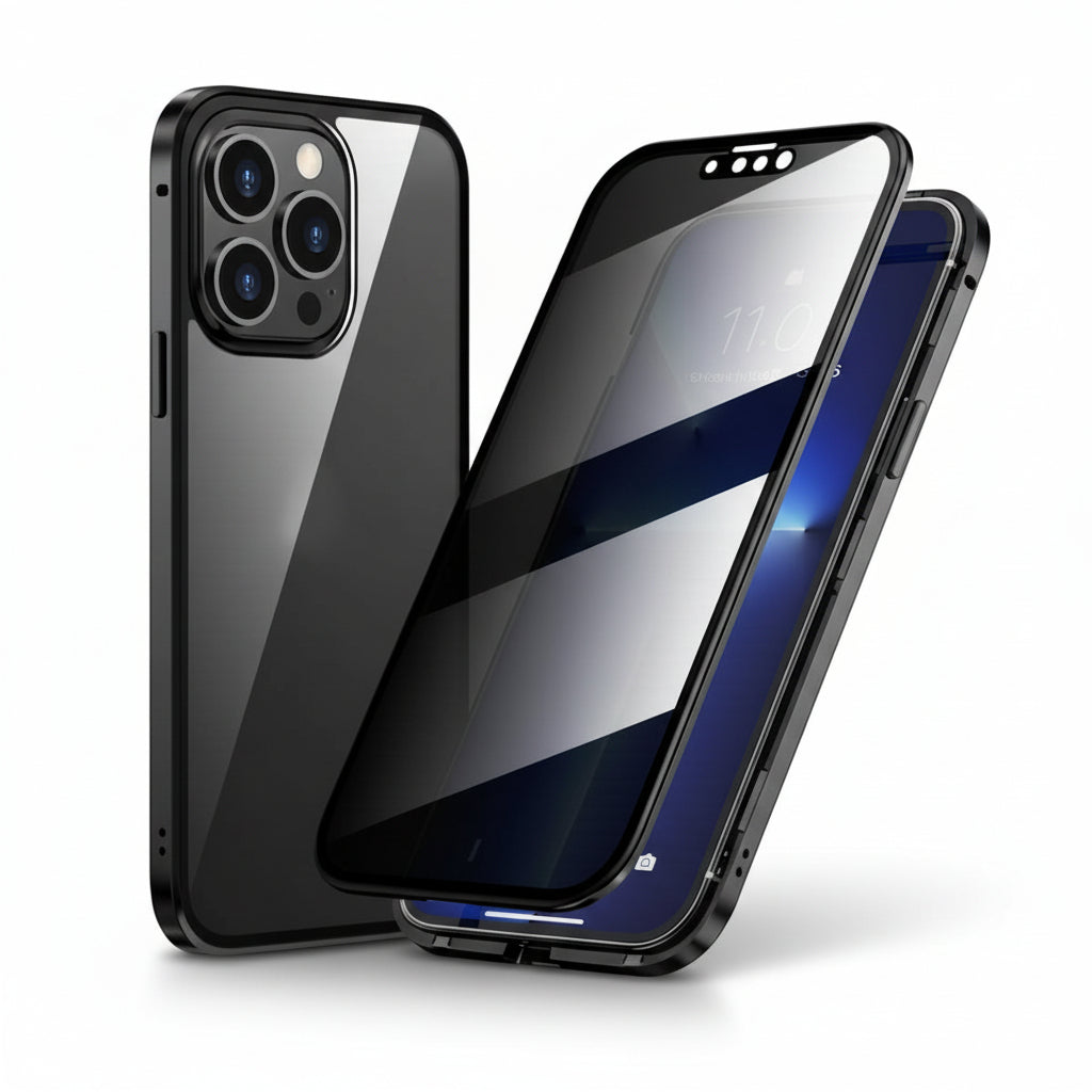 Funda para teléfono con privacidad, antiespía, cubierta de vidrio templado de 360 grados