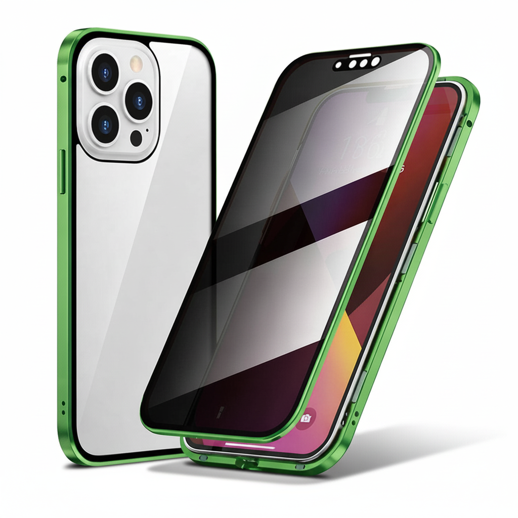 Funda para teléfono con privacidad, antiespía, cubierta de vidrio templado de 360 grados