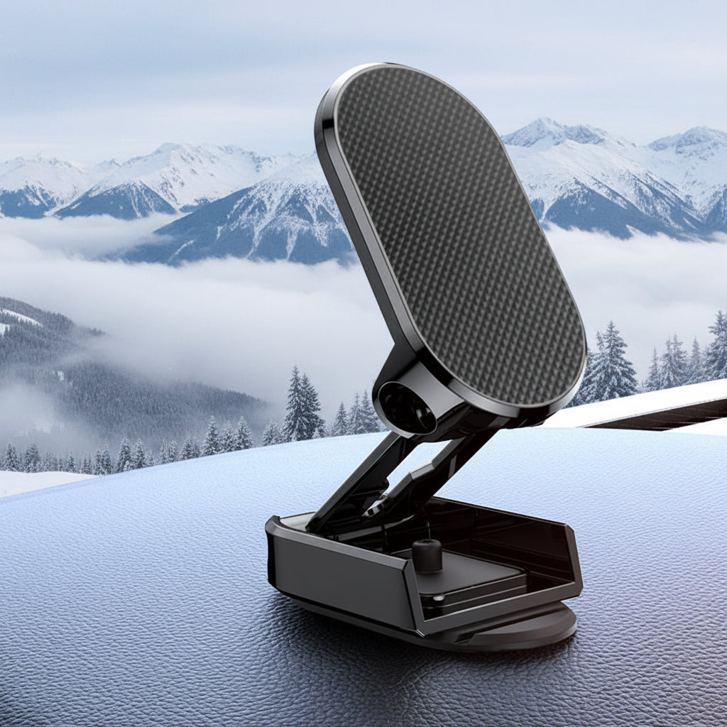 Supporto magnetico pieghevole in lega per telefono da auto da cruscotto