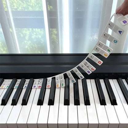 Autocolantes para Teclado de Piano Silicone Etiquetas de Notas Aprendizagem de Teclas