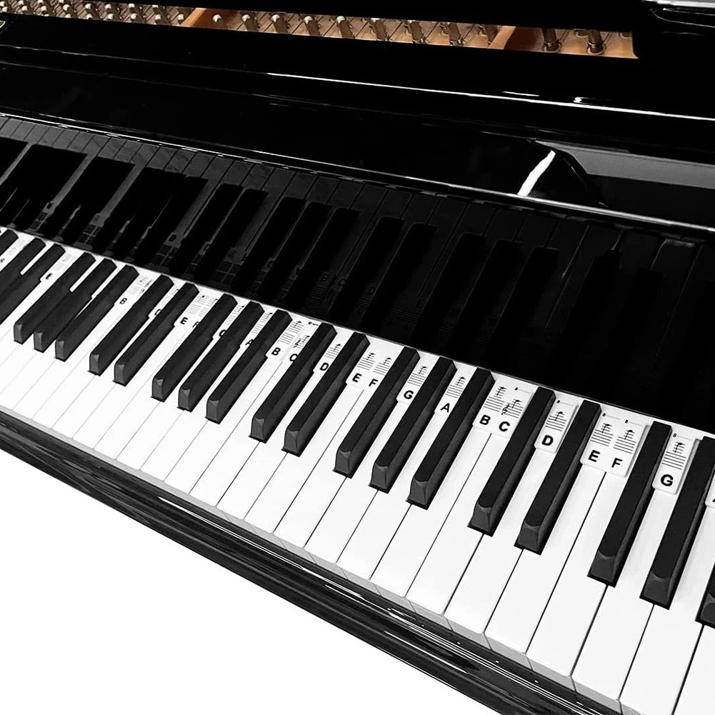 Autocolantes para Teclado de Piano Silicone Etiquetas de Notas Aprendizagem de Teclas