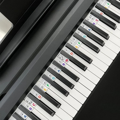 Autocolantes para Teclado de Piano Silicone Etiquetas de Notas Aprendizagem de Teclas