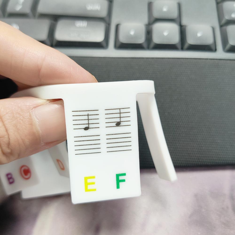 Autocolantes para Teclado de Piano Silicone Etiquetas de Notas Aprendizagem de Teclas