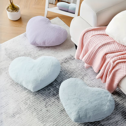 Throw Pillow Heart Shaped Plush Decorative Sofa Cushion