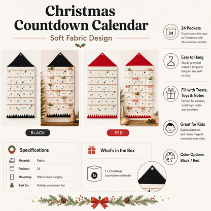 Design di stoffa per calendario personalizzato del conto alla rovescia di Natale