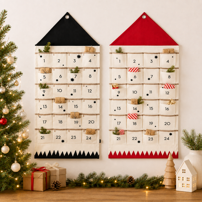 Design di stoffa per calendario personalizzato del conto alla rovescia di Natale