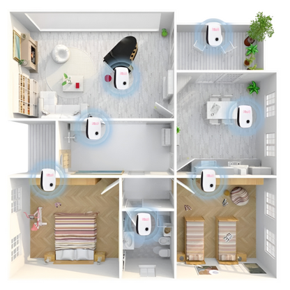 Dispositivo ultrasónico repelente de plagas para interiores, enchufable, control de insectos