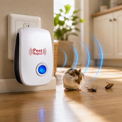 Dispositivo ultrasónico repelente de plagas para interiores, enchufable, control de insectos