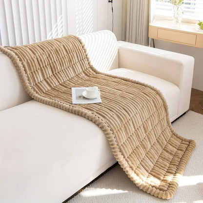 Copertura per Divano in Pile con Bordi Plissettati Protezione e Comfort per Divano