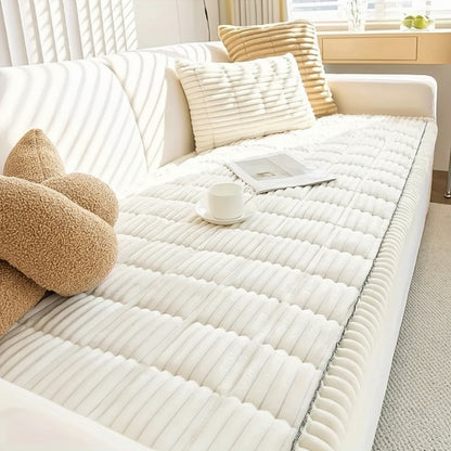 Copertura per Divano in Pile con Bordi Plissettati Protezione e Comfort per Divano