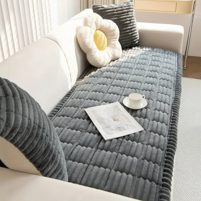Copertura per Divano in Pile con Bordi Plissettati Protezione e Comfort per Divano