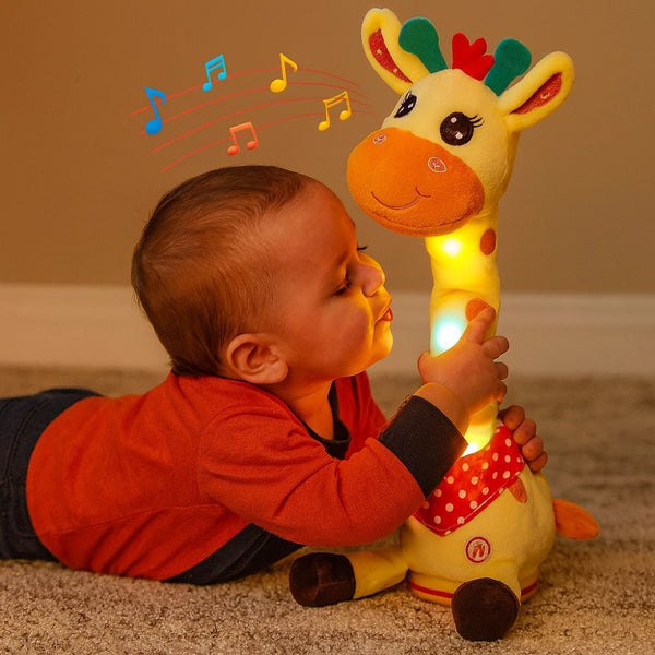 Jucărie de pluș interactivă, girafă cântătoare, companion muzical pentru copii