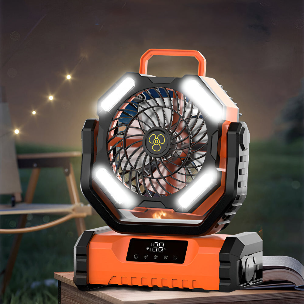 Ventilatore portatile ricaricabile oscillante con telecomando per campeggio