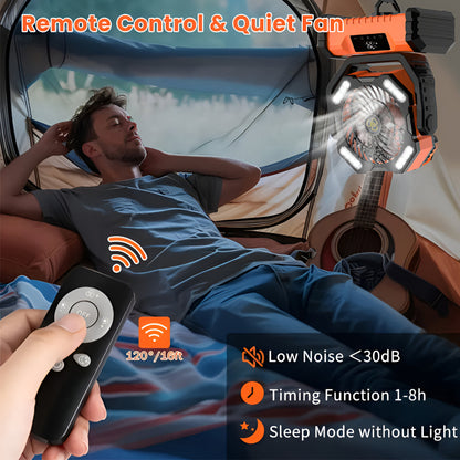 Ventilatore portatile ricaricabile oscillante con telecomando per campeggio