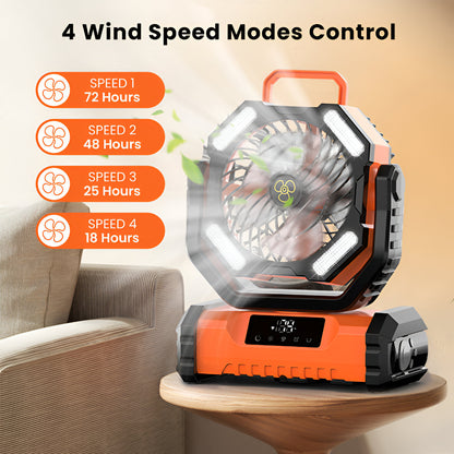 Ventilatore portatile ricaricabile oscillante con telecomando per campeggio